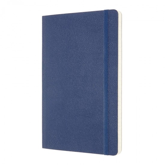 Agenda Moleskine Classic Italian Leather Soft Cover, Large, Forget Me Not Blue, 21 x 13 cm, dictando, 176 file