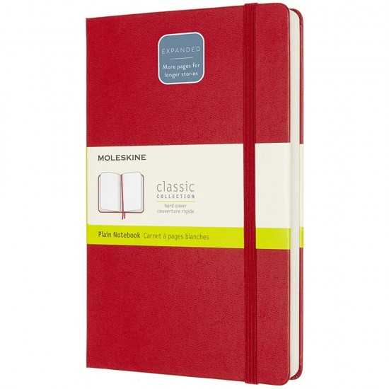Agenda Moleskine Expanded Large Plain Scarlet Red, 21 x 13 cm, velina, 400 file Agenda Moleskine Expanded Large Plain Scarlet Red, 21 x 13 cm, velina, 400 file