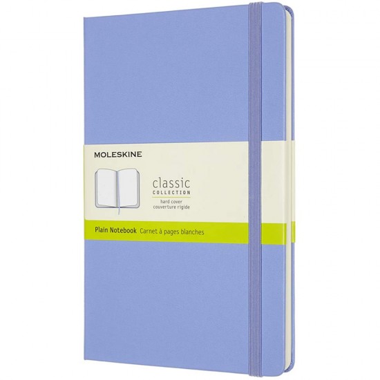 Agenda Moleskine Hydrangea Blue Large Plain Notebook Hard, 21 x 13 cm, velina, 240 file