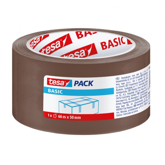 Banda ambalare Tesa Basic, maro 50 mm x 66 m Banda ambalare Tesa Basic, maro 50 mm x 66 m