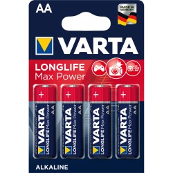 Baterii Varta Longlife Max Power, LR6, AA, alcaline, 1.5 V, 4 bucati/set Baterii Varta Longlife Max Power, LR6, AA, alcaline, 1.5 V, 4 bucati/set