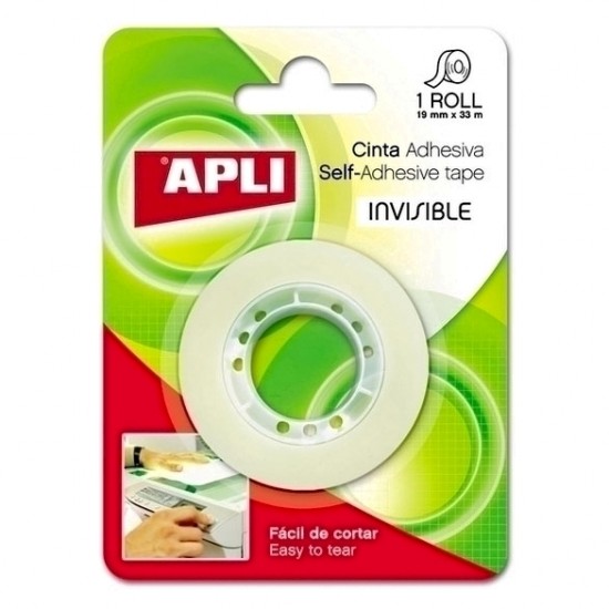 Banda adeziva Apli Invisible, 19 mm x 33 m Banda adeziva Apli Invisible, 19 mm x 33 m