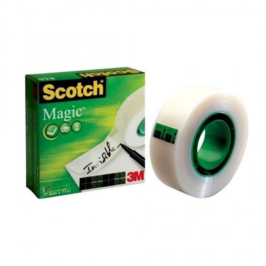 Banda adeziva Scotch Magic, 19 mm x 33 m