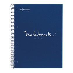 Caiet cu spira, Miquelrius, Emotion, A4, matematica, 80 file, coperta carton dur, albastru Caiet cu spira, Miquelrius, Emotion, A4, matematica, 80 file, coperta carton dur, albastru