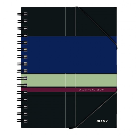 Caiet de birou Leitz Executive Be Mobile, PP A5, cu spira, matematica, negru/violet Caiet de birou Leitz Executive Be Mobile, PP A5, cu spira, matematica, negru/violet