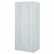 Vestiar metalic, 2 usi/2 canate, gri, 59x50x180 cm