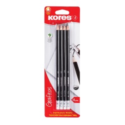 Creioane grafit Kores Grafitos, corp negru triunghiular, HB Creioane grafit Kores Grafitos, corp negru triunghiular, HB