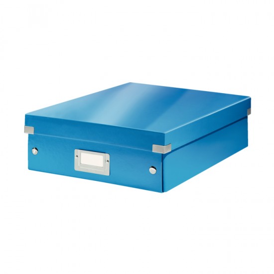 Cutie depozitare Leitz WOW Click & Store Organizer, carton laminat, medie, albastru