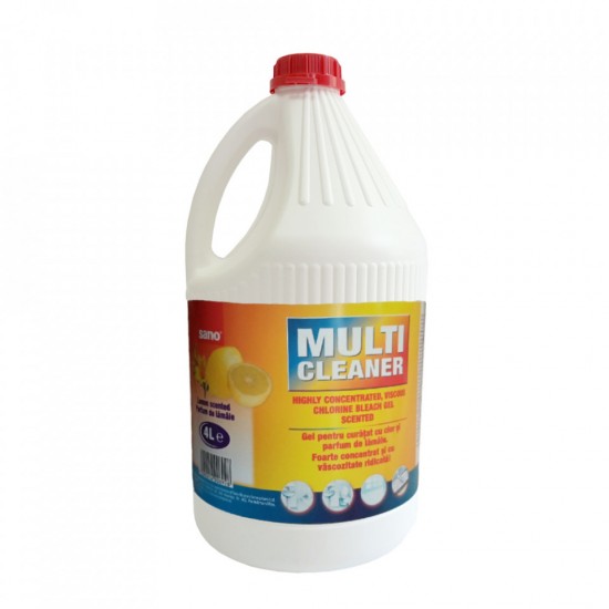 Detergent Sano Multi Cleaner, cu clor si parfum lamaie, 4 litri