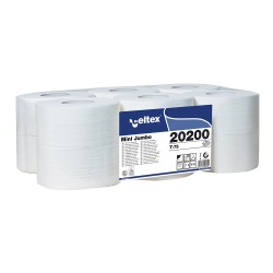Hartie igienica Celtex, Mini Jumbo 20200, 2 straturi, alba, 120 m, 12 role/set Hartie igienica Celtex, Mini Jumbo 20200, 2 straturi, alba, 120 m, 12 role/set