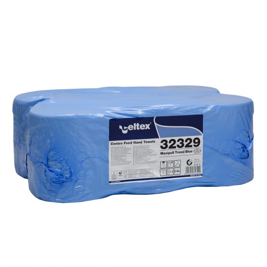 Rezerva prosoape cu derulare centrala, Celtex 32329, Maxipull Trend Blue, 2 straturi, albastru, 6 role/bax