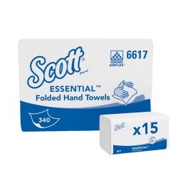 Servetele Z Kimberly-Clark Scott Essential albe, 1 strat, 21 x 20cm, 340 portii, 15 pachete/bax Servetele Z Kimberly-Clark Scott Essential albe, 1 strat, 21 x 20cm, 340 portii, 15 pachete/bax