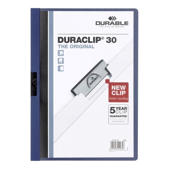 Dosar de prezentare Durable Duraclip, 30 coli, albastru inchis