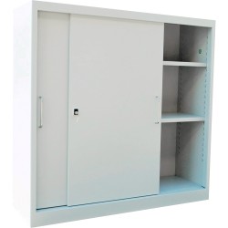 Dulap metalic Ceha, gri, 120x42x120 cm, 2 usi culisante si 2 polite Dulap metalic Ceha, gri, 120x42x120 cm, 2 usi culisante si 2 polite