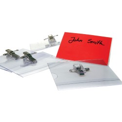 Ecuson transparent cu ac si clip, 54 x 90 mm, 50 bucati/cutie Ecuson transparent cu ac si clip, 54 x 90 mm, 50 bucati/cutie