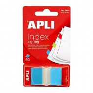 Index Apli, autoadeziv zig-zag,  24 x 45 mm, albastru Index Apli, autoadeziv zig-zag,  24 x 45 mm, albastru