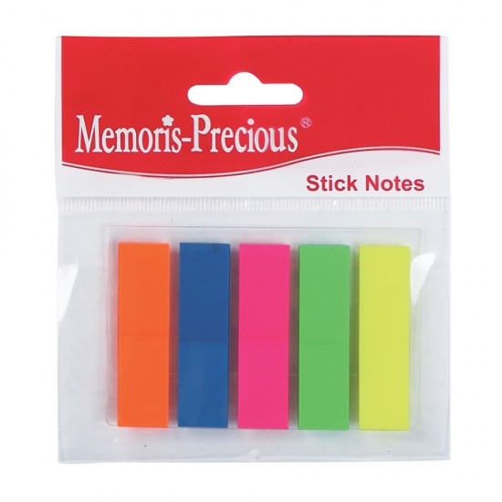 Index Memoris- Precious, autoadeziv, plastic,  12 x 45 mm, 5 culori/set, 25 file/culoare