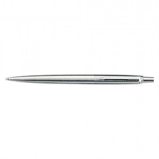 Pix cu mecanism, Parker, Jotter, 0.8 mm, plastic, accesorii inox, argintiu