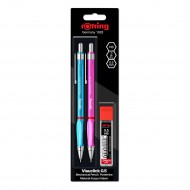 Set 2 creioane mecanice Rotring Visuclick 0.5 mm + etui 24 mine, diverse culori Set 2 creioane mecanice Rotring Visuclick 0.5 mm + etui 24 mine, diverse culori