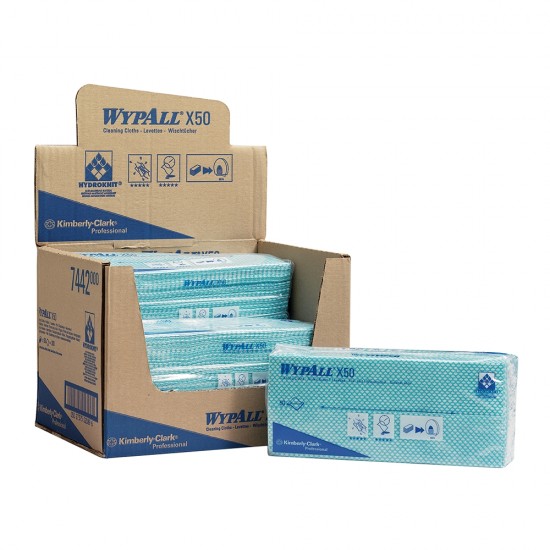 Lavete Kimberly-Clark Wypall X50, verzi, 50 bucati/set