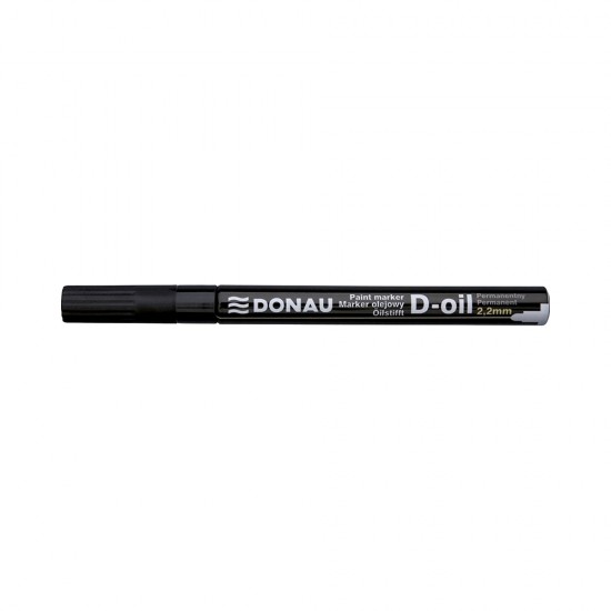 Marker permanent cu vopsea Donau, varf rotund, 2.2 mm, negru Marker permanent cu vopsea Donau, varf rotund, 2.2 mm, negru