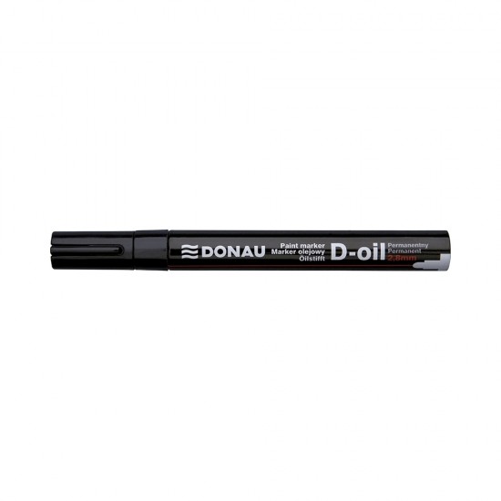 Marker permanent cu vopsea Donau, varf rotund, 2.8 mm, negru