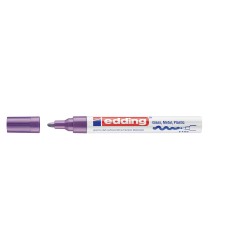 Marker permanent Edding 750, cu vopsea, corp metalic, varf rotund, 2-4 mm, violet
