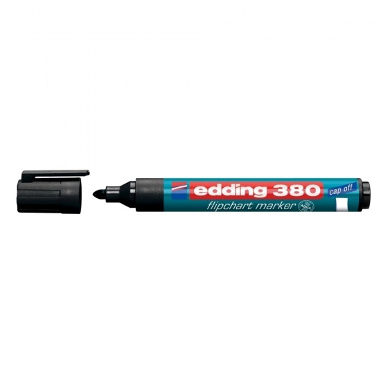 Marker Edding 380 pentru flipchart, varf rotund, 1.5-3 mm, negru