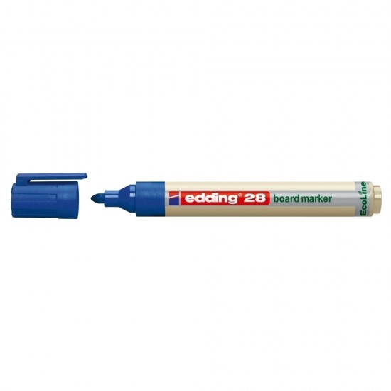 Marker pentru tabla Edding 28, ecologic, varf rotund, 1.5-3 mm, albastru