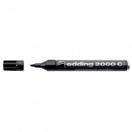 Marker permanent Edding 2000C, corp metalic, varf rotund, 1.5-3 mm, negru