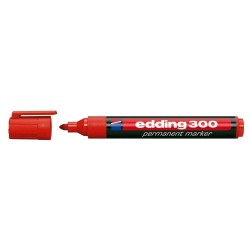 Marker permanent Edding 300, corp plastic, varf rotund, 1.5-3 mm, rosu Marker permanent Edding 300, corp plastic, varf rotund, 1.5-3 mm, rosu