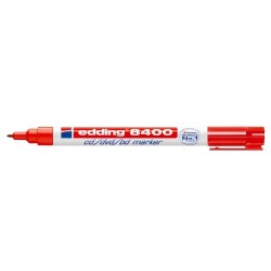 Marker permanent Edding 8400, pentru CD/DVD/BD, corp plastic, varf rotund, 0.75 mm, rosu