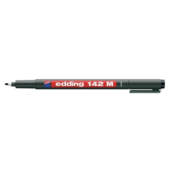 Marker permanent Edding OHP, 142M, corp plastic, varf rotund, 1 mm, negru