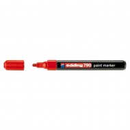 Marker permanent Edding 790, cu vopsea, corp plastic, varf rotund, 2-3 mm, rosu Marker permanent Edding 790, cu vopsea, corp plastic, varf rotund, 2-3 mm, rosu