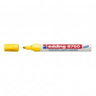 Marker permanent Edding 8750, cu vopsea, corp aluminiu, varf rotund, 2-4 mm, galben