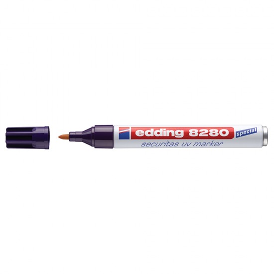 Marker permanent Edding UV 8280, varf rotund, 1.5-3 mm, alb