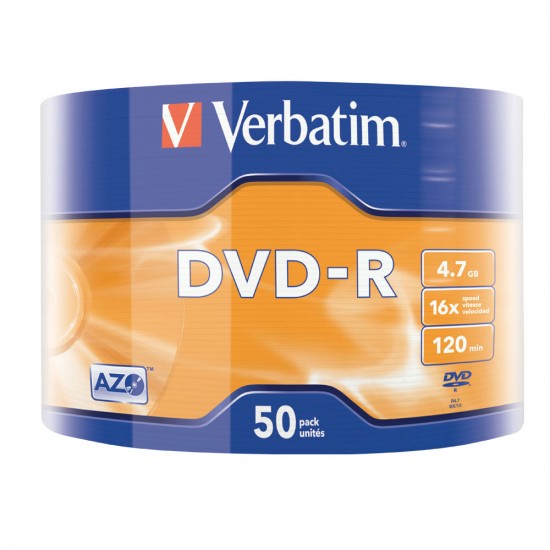 DVD-R Verbatim, 16x, 4.7 GB, 50 bucati/shrink