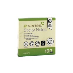 Notite adezive, A-Series, 75 x 75 mm, galben, 100 file Notite adezive, A-Series, 75 x 75 mm, galben, 100 file