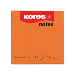 Notite adezive, Kores, 75 x 75 mm, portocaliu, 100 file Notite adezive, Kores, 75 x 75 mm, portocaliu, 100 file