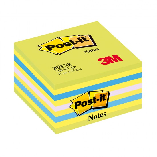 Notite adezive, Post-it, Lollipop, 76 x 76 mm, neon multicolor, 450 file