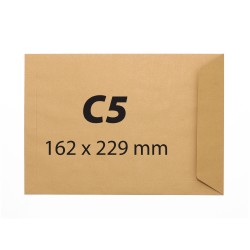 Plic C5, 162 x 229 mm ,kraft, banda silicon, 90 g/mp, 500 bucati/cutie