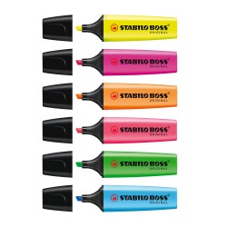 Textmarker, Stabilo, Boss Original, 6 culori, varf 2-5 mm Textmarker, Stabilo, Boss Original, 6 culori, varf 2-5 mm