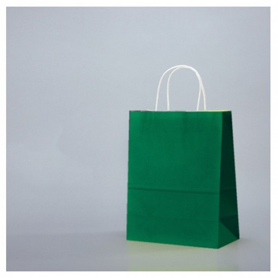 Set 100 bucati, Pungi albe colorate verde inchis, 32X12x41cm