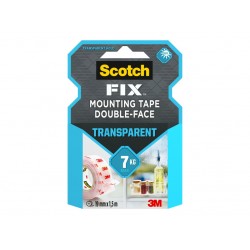 Bandă dublu adezivă transparentă pentru montare, 19 mm x 1.5 m, Scotch-Fix™ Bandă dublu adezivă transparentă pentru montare, 19 mm x 1.5 m, Scotch-Fix™
