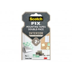 Benzi dublu adezive pretaiate montare interior, 16 bucăți/pachet, Scotch-Fix™ Benzi dublu adezive pretaiate montare interior, 16 bucăți/pachet, Scotch-Fix™