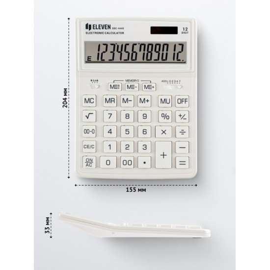 Calculator de birou 12 digiți, 204 x 155 x 33 mm, Eleven SDC-444XR Calculator de birou 12 digiți, 204 x 155 x 33 mm, Eleven SDC-444XR