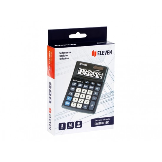 Calculator de birou 8 digiți, 137 x 102 x 31 mm, Eleven CMB801-BK