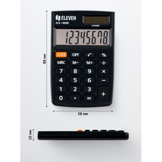 Calculator de buzunar 8 digiți, 88 x 58 x 10 mm, Eleven SLD-100NR