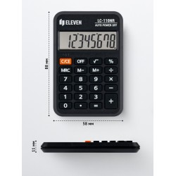 Calculator de buzunar 8 digiți, 88 x 58 x 11 mm, Eleven LC-110NR Calculator de buzunar 8 digiți, 88 x 58 x 11 mm, Eleven LC-110NR