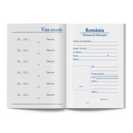 Carnet de elev pentru școala postliceală Carnet de elev pentru școala postliceală
